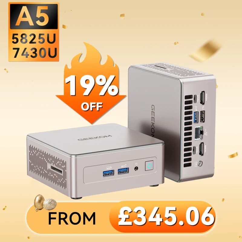 GEEKOM A5 Mini PC AMD Ryzen™ 7 5825U | Ryzen™ 5 7430U