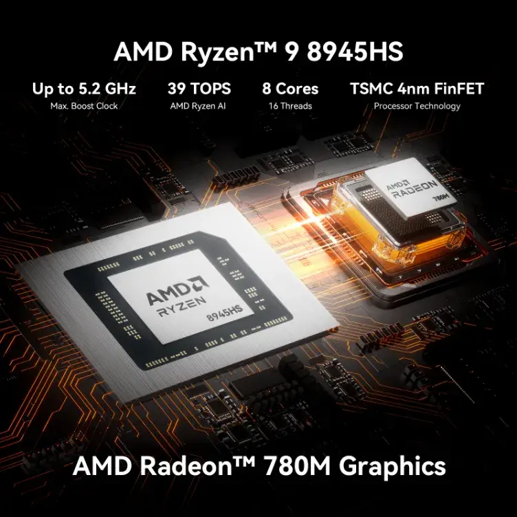 GEEKOM A8 Max AI Mini PC AMD Ryzen™ 9 8945HS