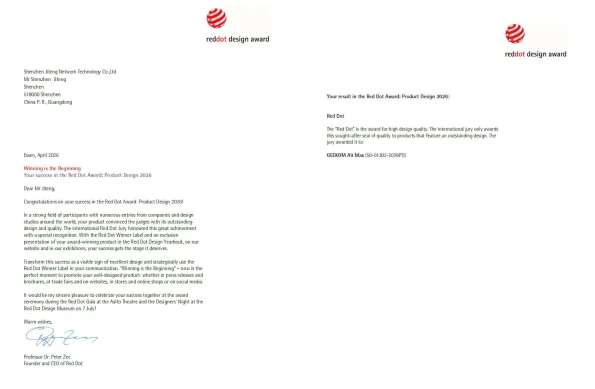 Reddot design award for Geekom A9 max